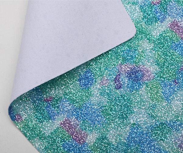 High quality shining printed china glitter synthetic leather blingbling