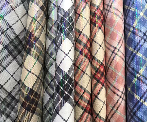 The new plaid pattern microfiber faux leather used for shoes,handbag,handcrafs
