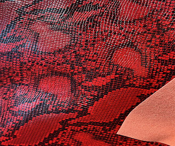 Eco soft vegan microfiber  leather backing leather animal printing snakeskin embossed artificial leather for shoes/ bags