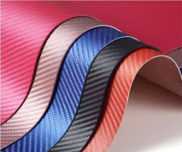 Luxury 1.2mm Synthetic Microfiber Leather Carbon Fiber Leather for Car Steering Wheel Cover